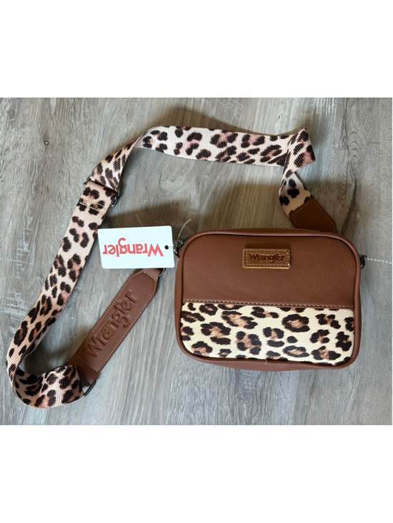 Wrangler Handbags - Wrangler NWT Leopard Crossbody Bag Guitar Strap Western Purse